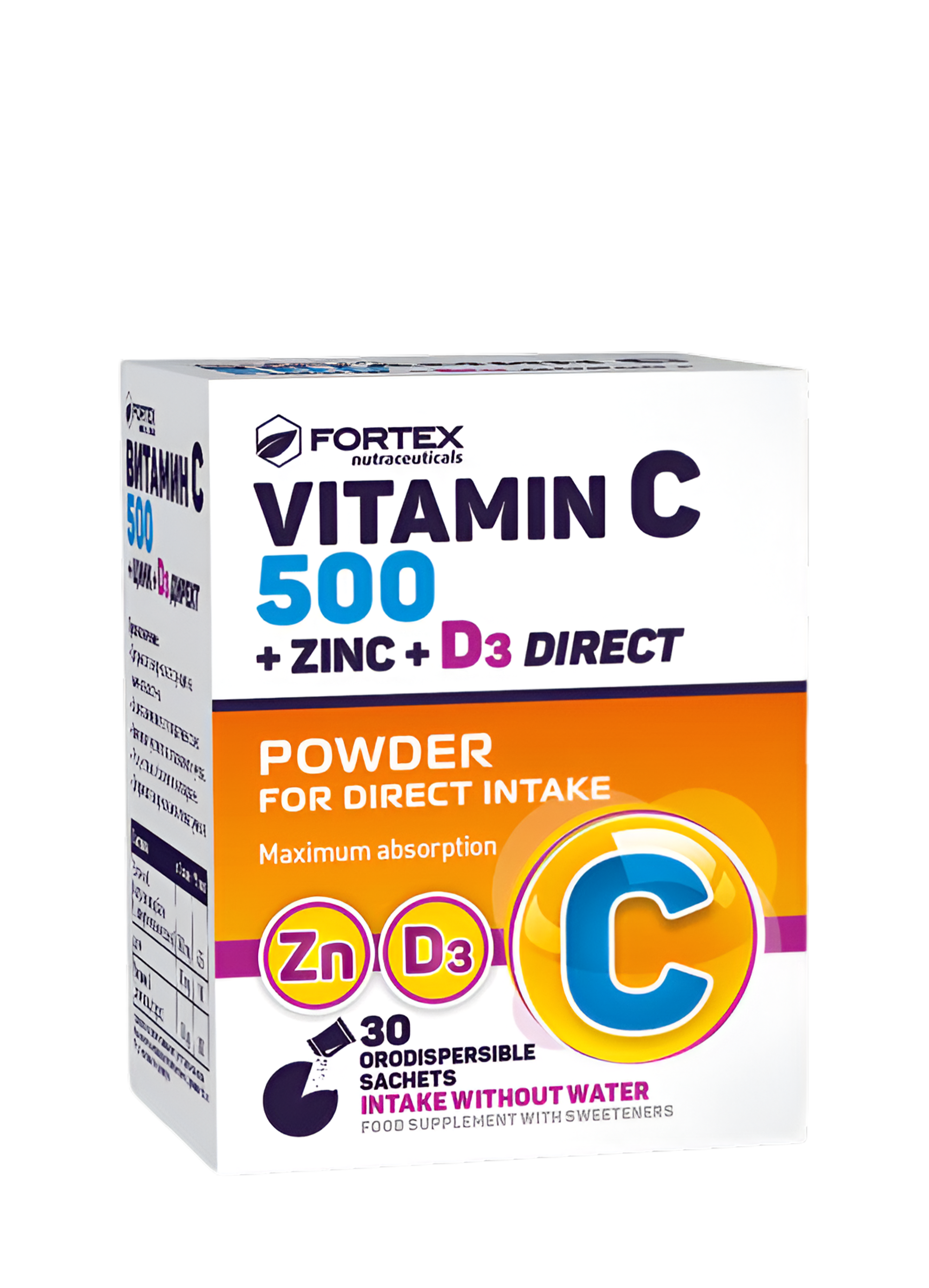 Fortex - Vitamin C 500 + Zinc + D3 Direct 30 Bustina