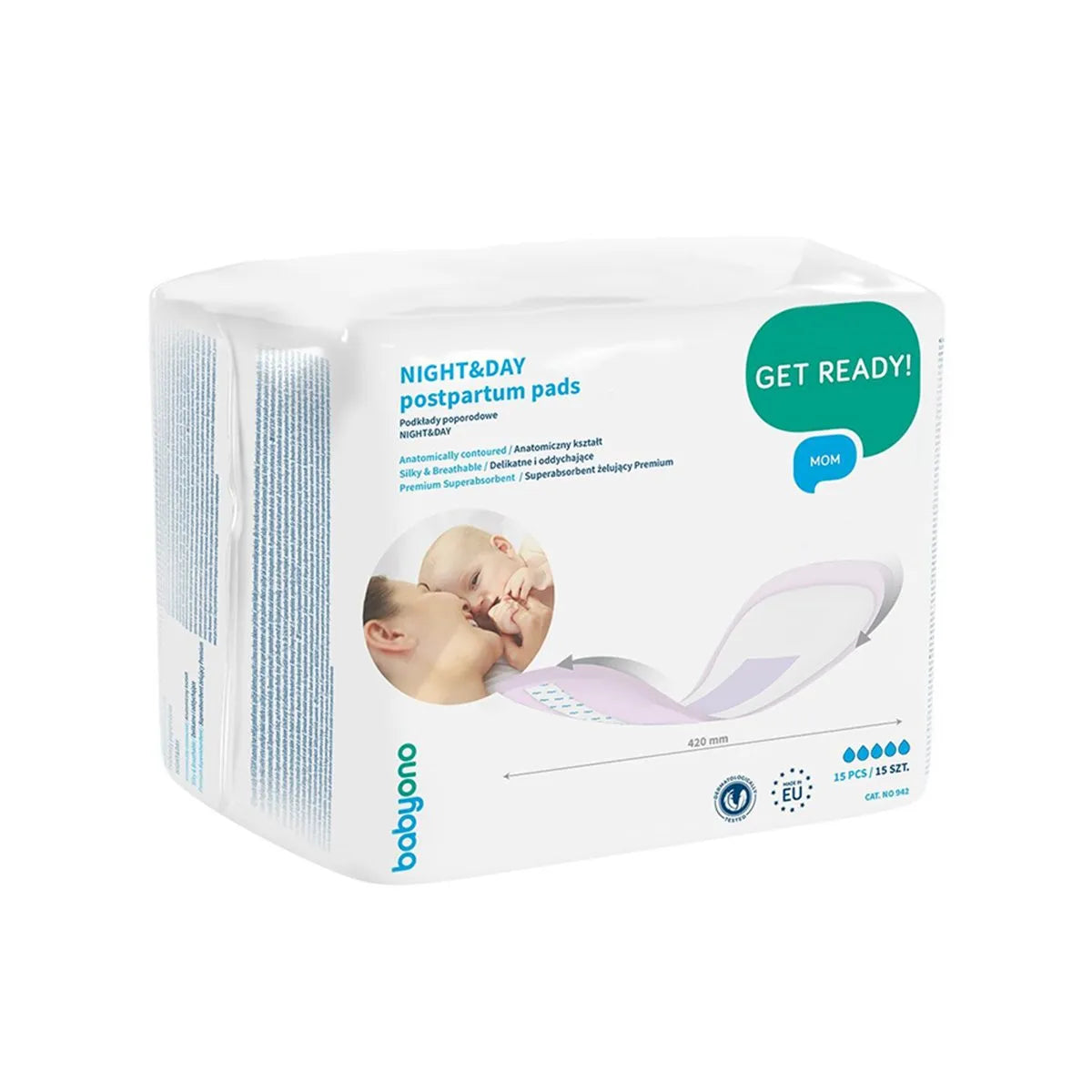 Babyono Night & Day Pads – Peceta Higjenike Pas Lindjes, 10 copë