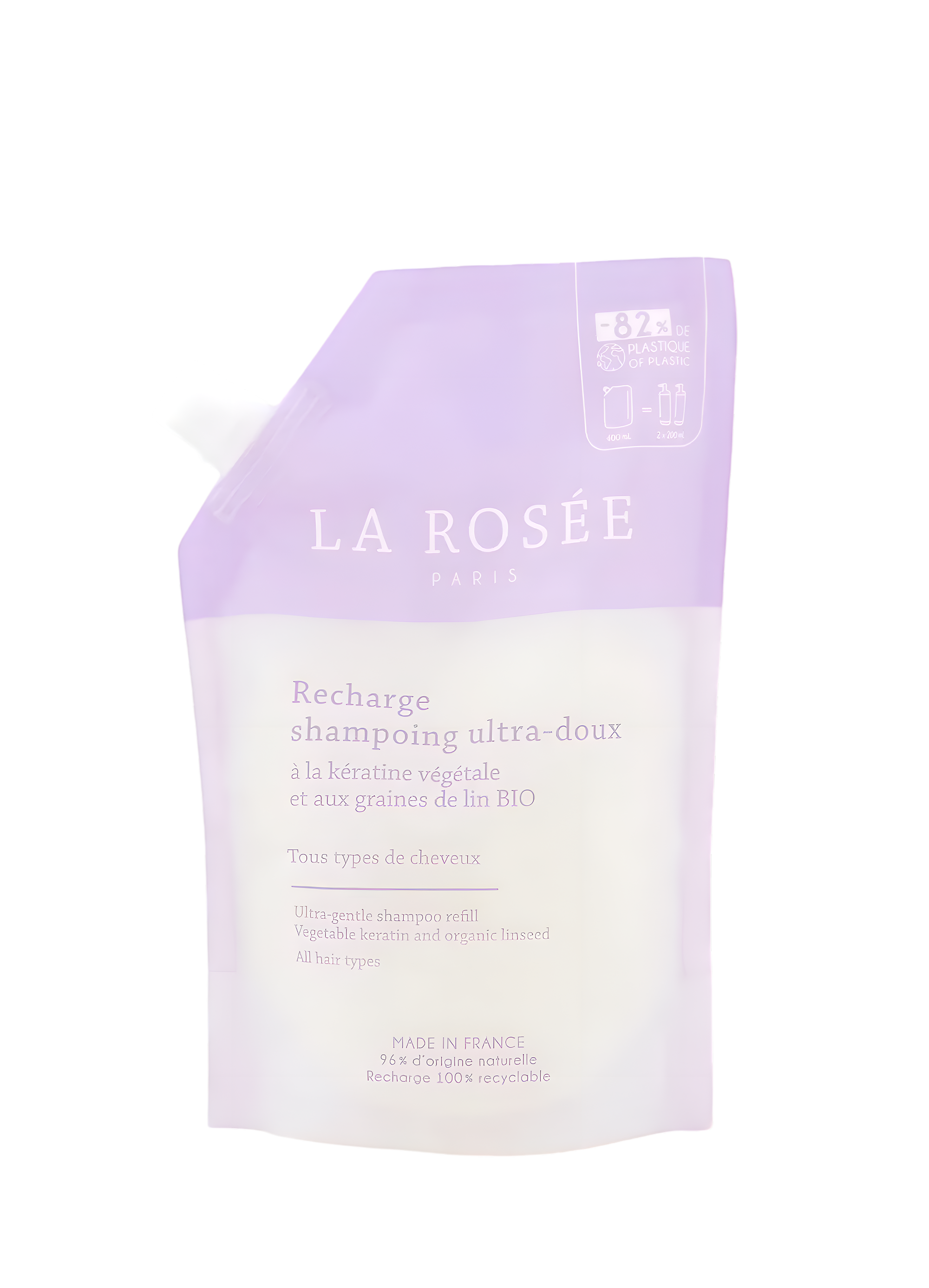 La Rosée - Ultra-Gentle Shampoo Refill Vegetable Keratin and Organic Linseed 400 ML