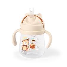 BabyOno Sippy Cup with Weighted Straw beige- Gotë me Pipëz të Ponderuar – bezhe