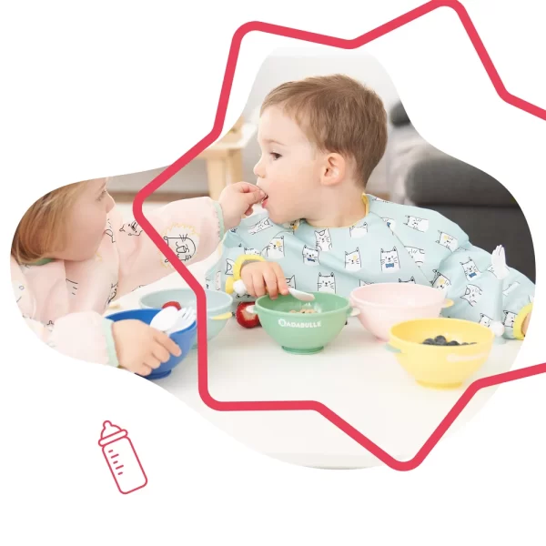 Badabulle Long sleeves bib blue – gushore