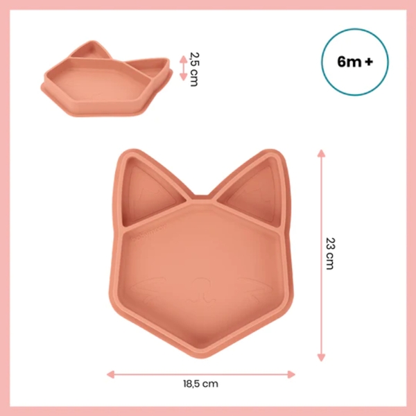 Babymoov ISY SILICON PLATE FOX – pjate silikoni me figuren Dhelper