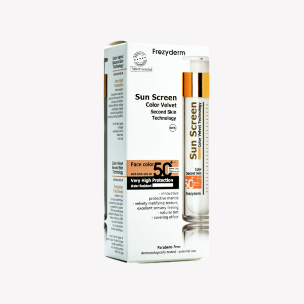 FREZYDERM SUNSCREEN COLOR ( TINTED) VELVET FACE  CREAM SPF 50+ , 50 ml
