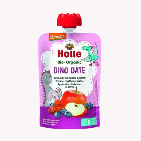 Holle – DINO DATE – APPLE WITH BLUEBERRIES AND DATES