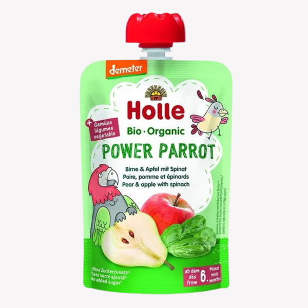 Holle – POWER PARROT – PEAR AND APPLE WITH SPINACH