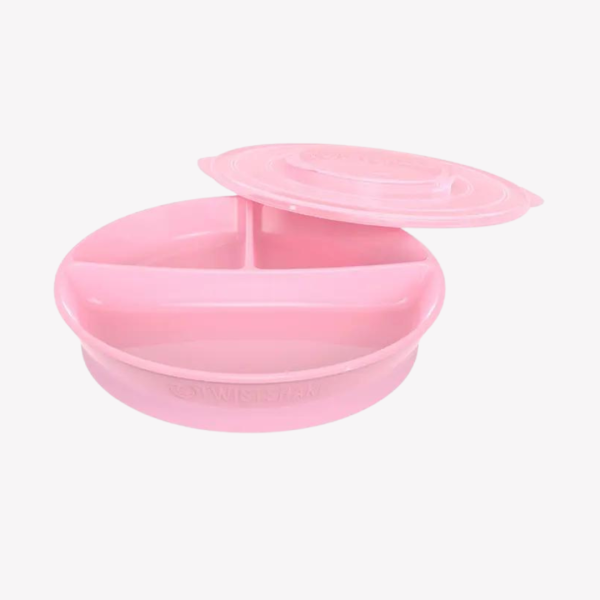 Twistshake Divided Plate 6+m Pastel Pink