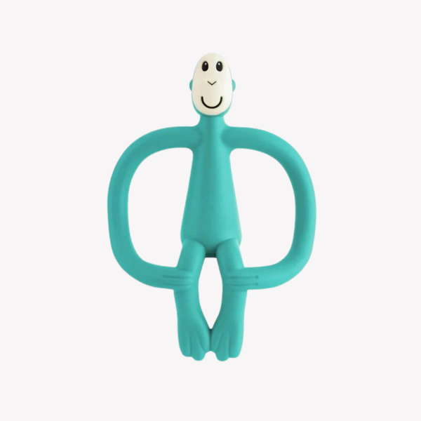Matchstick monkey teething toy green