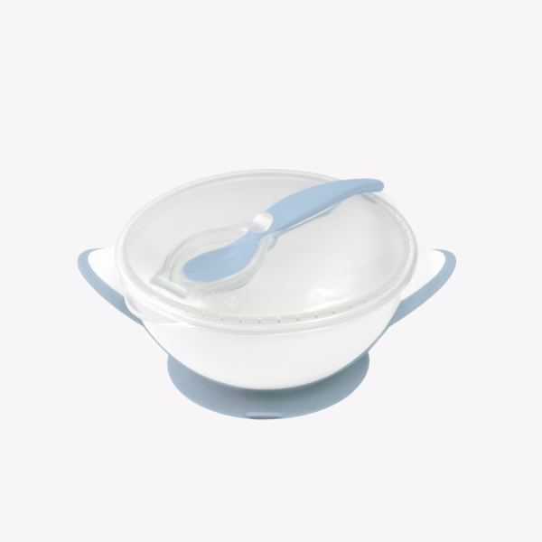 Babyono BLUE Suction bowl with spoon 1063/04