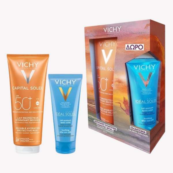Vichy Set Capital Soleil Moisturizing Body Sunscreen Lotion SPF50 300ml + Gift Vichy Anti-Sun Lotion 100ml