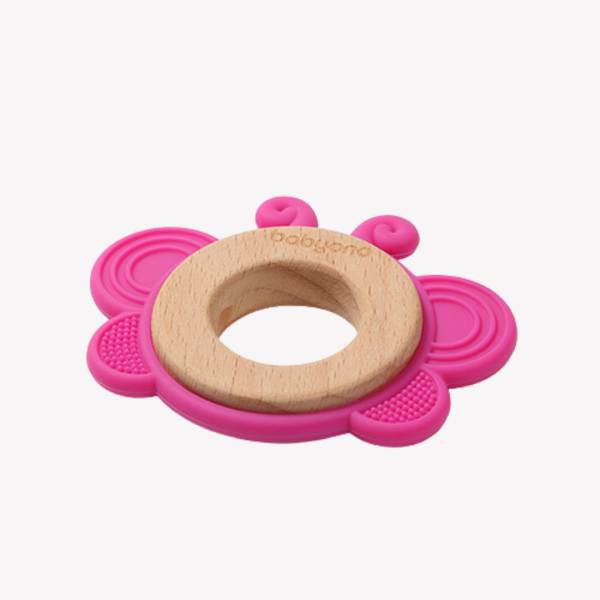 Babyono BUTTERFLY Wooden Silicon Teether 1075/01