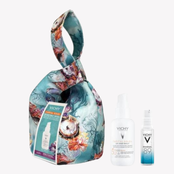 Vichy Set Capital Soleil Uv-Age SPF50 Daily Face Sunscreen Against Photoaging 50ml + Gift Mineral 89 Booster 10ml