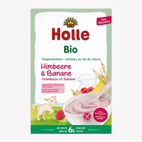 Holle MILK PORRIDGE RASPBERRY AND BANANA WITH GOAT MILK
