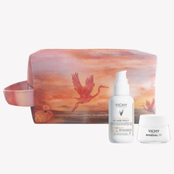Vichy Summer Pouch 24 with Capital Soleil UV-Age Daily SPF50+, 40ml & Free Mineral 89 Booster Cream, 15ml & Toiletry Bag