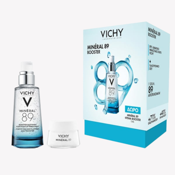 Vichy Promo Mineral 89 Daily Booster Serum, 50ml & Free Mineral 89 Booster Cream 15ml
