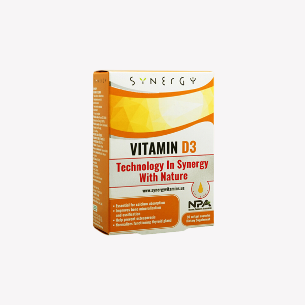 SYNERGY Vitamin D3 2000IU 30 softgel capsules